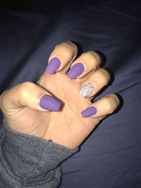 matte nails purple